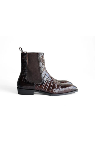 Carrucci KB503X-601E Men’s Embossed Leather Chelsea Boot