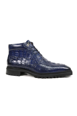 Carrucci KB516-50 Alligator Embossed Rugged Ankle Boot (CAR1016)-AmbrogioShoes