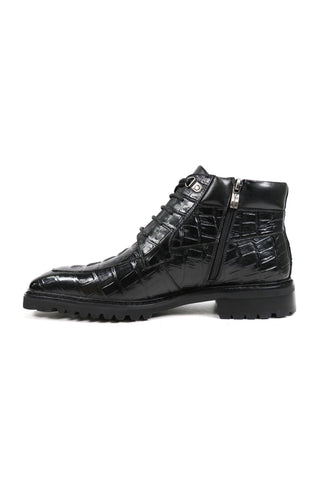 Carrucci KB516-50 Alligator Print Rugged Ankle Boot (CAR1016)-AmbrogioShoes