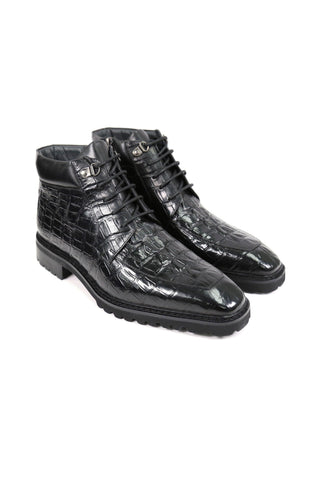 Carrucci KB516-50 Alligator Print Rugged Ankle Boot (CAR1016)-AmbrogioShoes