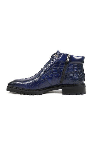 Carrucci KB516-50 Alligator Print Rugged Ankle Boot (CAR1016)-AmbrogioShoes