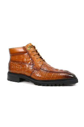Carrucci KB516-50 Alligator Print Rugged Ankle Boot (CAR1016)-AmbrogioShoes