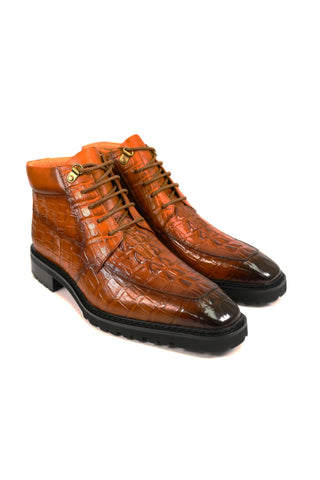 Carrucci KB516-50 Alligator Print Rugged Ankle Boot (CAR1016)-AmbrogioShoes