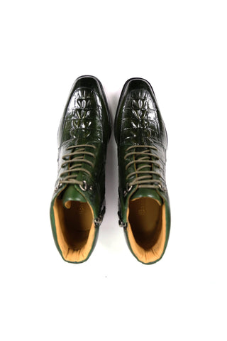 Carrucci KB516-50 Alligator Print Rugged Ankle Boot (CAR1016)-AmbrogioShoes