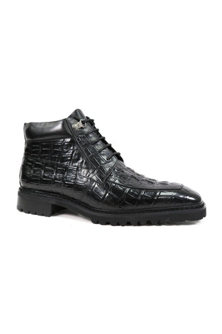 Carrucci KB516-50 Alligator Print Rugged Ankle Boot (CAR1016)-AmbrogioShoes