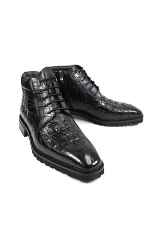 Carrucci KB516-50 Alligator Print Rugged Ankle Boot (CAR1016)-AmbrogioShoes
