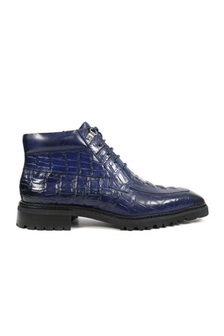 Carrucci KB516-50 Alligator Print Rugged Ankle Boot (CAR1016)-AmbrogioShoes