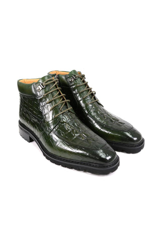 Carrucci KB516-50 Alligator Print Rugged Ankle Boot (CAR1016)-AmbrogioShoes