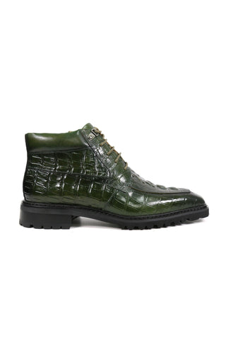 Carrucci KB516-50 Alligator Print Rugged Ankle Boot (CAR1016)-AmbrogioShoes
