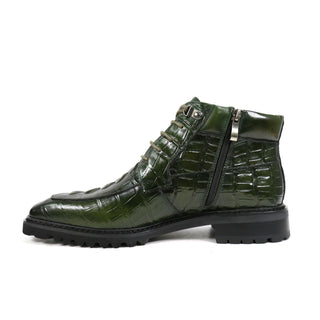 Carrucci KB516-50 Men's Shoes Alligator Print Rugged Ankle Boot (CAR1016)-AmbrogioShoes