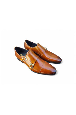 Carrucci KS099-302 Leather Double Monk-Strap