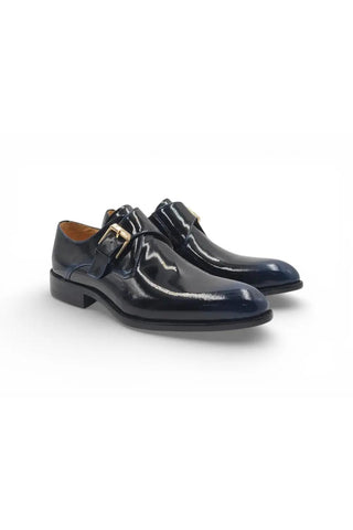 Carrucci KS479-15P Leather Single Monk-Strap-AmbrogioShoes