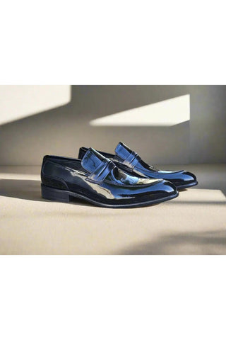 Carrucci KS479-601P Patent Tuxedo Penny Loafer-AmbrogioShoes