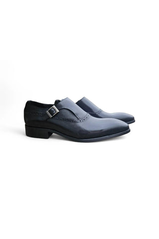 Carrucci KS503-05 Leather Single Monk-Strap-AmbrogioShoes