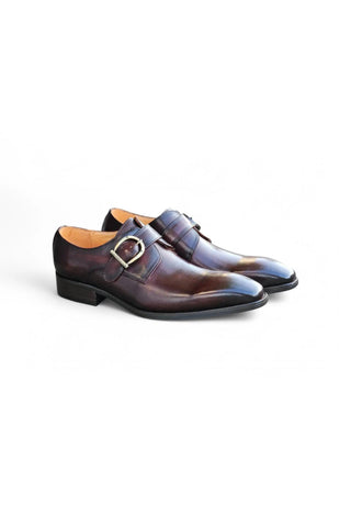 Carrucci KS503-35 Leather Single Monk-Strap