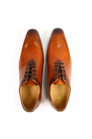 Carrucci KS503-36 Leather Whole cut Oxford-AmbrogioShoes