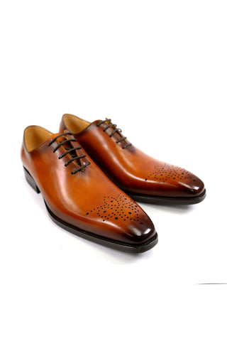 Carrucci KS503-36 Leather Whole cut Oxford-AmbrogioShoes