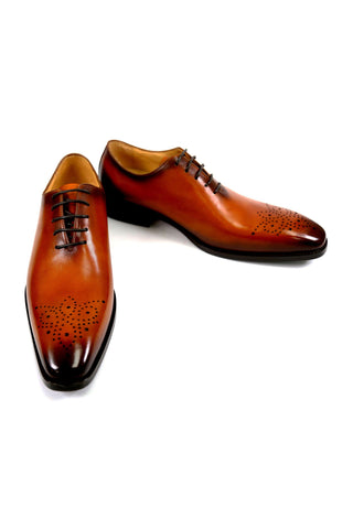 Carrucci KS503-36 Leather Whole cut Oxford-AmbrogioShoes