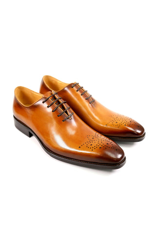 Carrucci KS503-36 Leather Whole cut Oxford-AmbrogioShoes