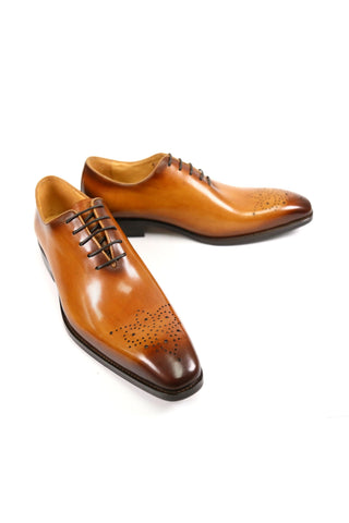 Carrucci KS503-36 Leather Whole cut Oxford-AmbrogioShoes