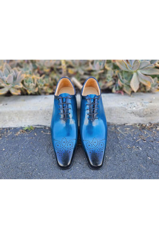 Carrucci KS503-36 Leather Whole cut Oxford-AmbrogioShoes