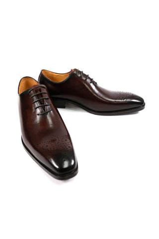 Carrucci KS503-36 Leather Whole cut Oxford-AmbrogioShoes
