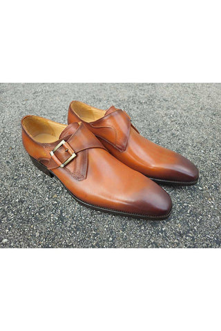 Carrucci KS503-39 Leather Single Monk-Strap
