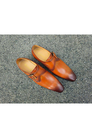 Carrucci KS503-39 Leather Single Monk-Strap