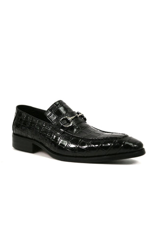 Carrucci KS503-61E Alligator Embossed Leather Horsebit Loafer-AmbrogioShoes