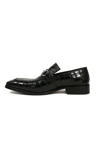 Carrucci KS503-61E Alligator Embossed Leather Horsebit Loafer-AmbrogioShoes