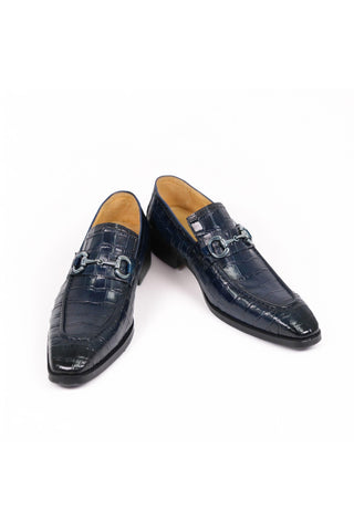 Carrucci KS503-61E Alligator Embossed Leather Horsebit Loafer-AmbrogioShoes