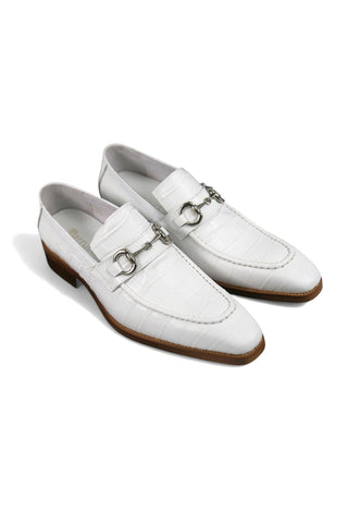 Carrucci KS503-61E Alligator Embossed Leather Horsebit Loafer-AmbrogioShoes