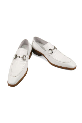 Carrucci KS503-61E Alligator Embossed Leather Horsebit Loafer-AmbrogioShoes