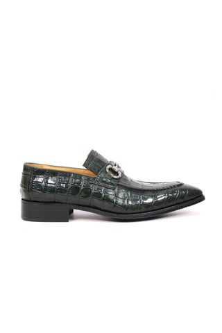 Carrucci KS503-61E Alligator Embossed Leather Horsebit Loafer-AmbrogioShoes