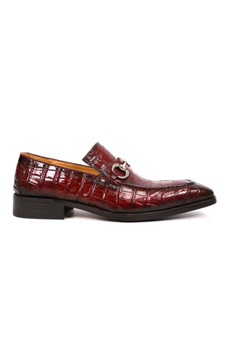 Carrucci KS503-61E Alligator Embossed Leather Horsebit Loafer-AmbrogioShoes