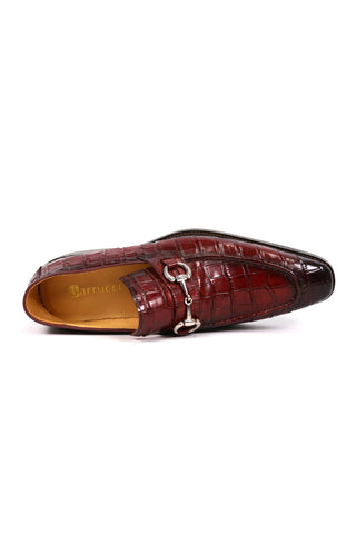 Carrucci KS503-61E Alligator Embossed Leather Horsebit Loafer-AmbrogioShoes
