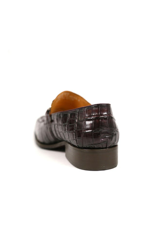 Carrucci KS503-61E Alligator Embossed Leather Horsebit Loafer-AmbrogioShoes
