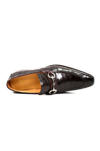 Carrucci KS503-61E Alligator Embossed Leather Horsebit Loafer-AmbrogioShoes