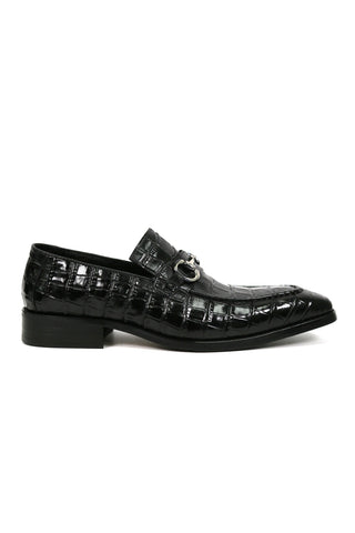 Carrucci KS503-61E Alligator Embossed Leather Horsebit Loafer-AmbrogioShoes