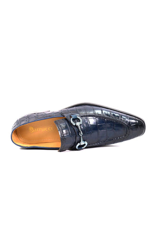Carrucci KS503-61E Alligator Print Leather Horsebit Loafer-AmbrogioShoes