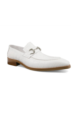Carrucci KS503-61E Alligator Print Leather Horsebit Loafer-AmbrogioShoes