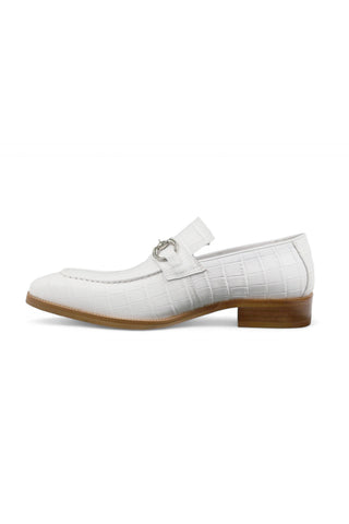 Carrucci KS503-61E Alligator Print Leather Horsebit Loafer-AmbrogioShoes