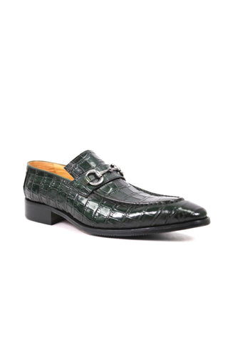 Carrucci KS503-61E Alligator Print Leather Horsebit Loafer-AmbrogioShoes