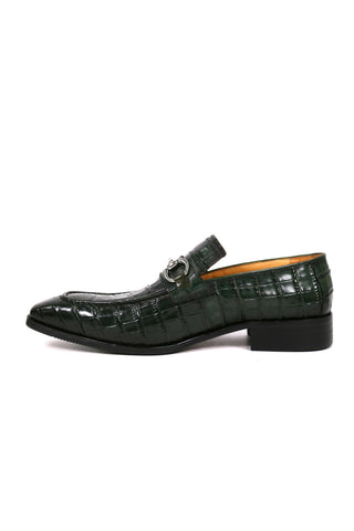 Carrucci KS503-61E Alligator Print Leather Horsebit Loafer-AmbrogioShoes