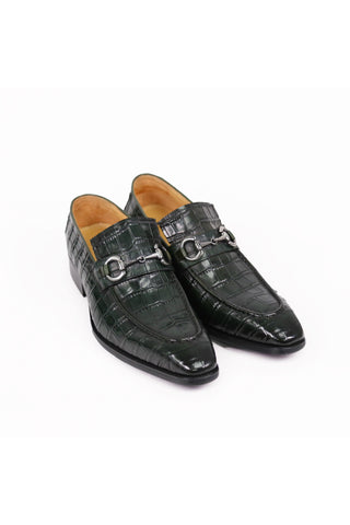 Carrucci KS503-61E Alligator Print Leather Horsebit Loafer-AmbrogioShoes