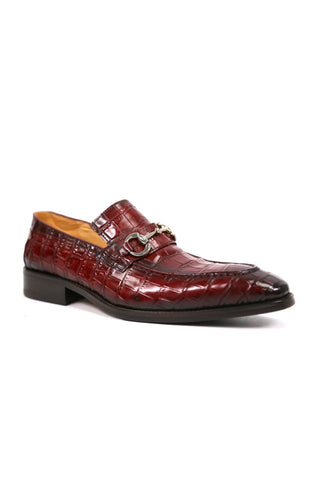 Carrucci KS503-61E Alligator Print Leather Horsebit Loafer-AmbrogioShoes