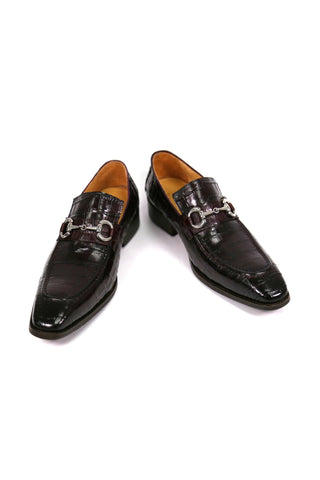 Carrucci KS503-61E Alligator Print Leather Horsebit Loafer-AmbrogioShoes