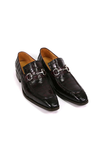 Carrucci KS503-61E Alligator Print Leather Horsebit Loafer-AmbrogioShoes