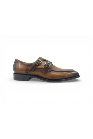 Carrucci KS509-05 Leather Double Monk-Strap