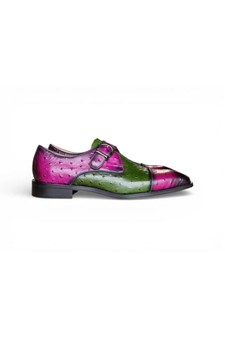 Carrucci KS509-09T Embossed Leather Single Monk-Strap-AmbrogioShoes